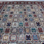 12x15 ft Large Turkmen Woven Bakhtiari Area rugs, hand made Pictorial flower Wool Rug Carpet, Four Seasonal Home Décor, Oversize dining room hall rug,