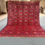 9x12 Rend oriental Bokhara design Rug, Antique design Red Rug, Soft high pile handspun wool, all natural vegetable dye rug, Living room and bedroom