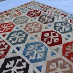 6x9 ft Afghan kilim rug, Large beige flatweave natural wool rug kilim, Living room bedroom, Colorful dining room dorm rug, Turkish geometric kilim.